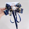 Épingle à cheveux à nœud rouge avec glands, décor de renard, long ruban, style célébration du nouvel an chinois, pince à cheveux avec nœud de dessin animé, accessoire pour cheveux