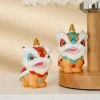 décoration de bureau en forme de lion de style chinois, sculpture miniature en résine mignonne, artisanat moderne, thé, entrée pour animaux de compagnie