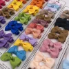 pinces à cheveux avec nœud papillon en ruban gros grain pour enfants, nœuds faits à la main, barrettes pour bébés filles, épingles à cheveux, accessoires photo, coffret cadeau, document solide, 12 pièces par lot