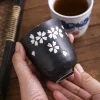 tasse à thé peinte à la main de style japonais, petite tasse en céramique, cuisine