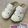 sanrio hello kitty mignon anime pantoufles été femme semelle épaisse chaussures plates doux dessin animé extérieur anti dérapant pantoufles fille cadeau