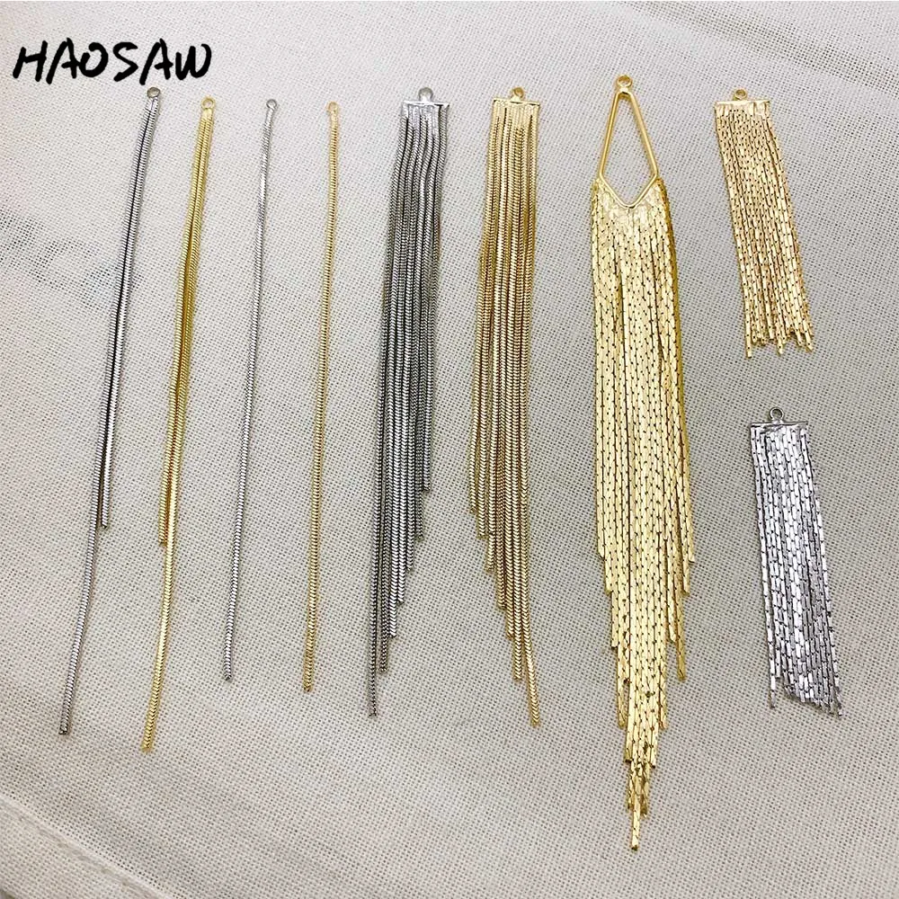 HAOSAW – lot de 4 pièces, accessoires de bijoux/soudé/boucles d’oreilles DIY/chaîne serpent/plaqué or véritable/fait à la main/résultats de boucles d’oreilles HAOSAW – lot de 4 pièces, accessoires de bijoux/soudé/boucles d’oreilles DIY/chaîne serpent/plaqué or véritable/fait à la main/résultats de boucles d’oreilles