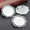 broche en plaqué argent et bronze de 30mm, 5 pièces/lot, taille intérieure, noir et antique, couleurs plaquées, style fleur, cabochon, réglage de base