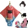 halloween koyuki cosplay costume kimono koyuki soyama hakuji femme femmes tenues japonaises rose vêtements perruque anime film vêtements