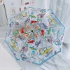 parapluie automatique transparent doraemon cartoon pour garçons et filles, parapluie manuel pliant kawaii, parapluies colorés en pvc, cadeaux y2k