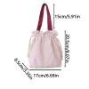 sac de rangement à cordon de serrage à poignée supérieure, pochette de rangement portable et réutilisable pour cosmétiques, rayures, porte monnaie pratique, petits articles
