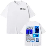 T-shirt imprimé graphique Aitana Blue album tour, unisexe, style hip-hop rétro Harajuku, 100% coton de haute qualité, été.
