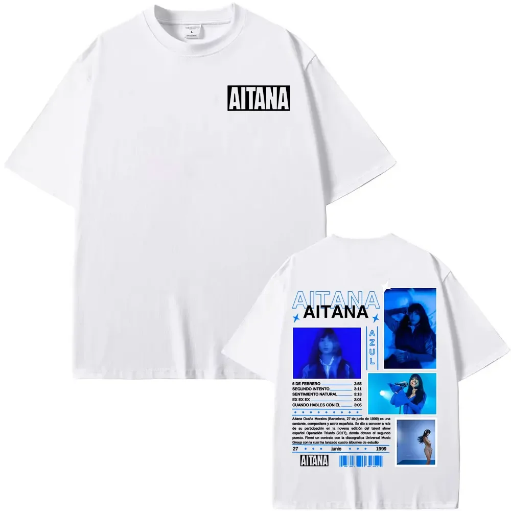 T-shirt imprimé graphique Aitana Blue album tour, unisexe, style hip-hop rétro Harajuku, 100% coton de haute qualité, été. T-shirt imprimé graphique Aitana Blue album tour, unisexe, style hip-hop rétro Harajuku, 100% coton de haute qualité, été.
