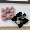 barrette coréenne élégante avec nœud en perles et strass, pince à cheveux de luxe avec frange latérale pour femmes, accessoires pour cheveux chics