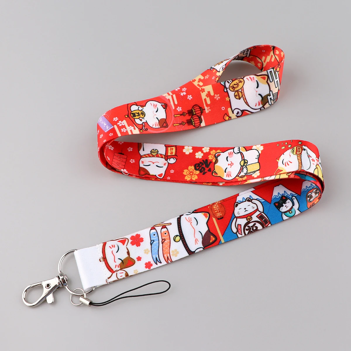 lanières de cou chat porte bonheur japonais, mignon, pour clés, porte clés, porte badge, carte d'identité, carte de crédit, corde de suspension, accessoires lariat lanières de cou chat porte bonheur japonais, mignon, pour clés, porte clés, porte badge, carte d'identité, carte de crédit, corde de suspension, accessoires lariat
