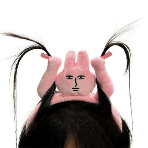1-3 pièces bandeaux nouveau lapin rose bandeau de cheveux peculiar amusant en peluche bandeau poignée frange mignon Photo décoration bandes de cheveux coiffure