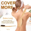 brosse de douche en bambou à poils naturels avec manche long incurvé, détachable, pour bain, brosse de nettoyage, massage, frottement, brosse arrière