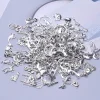 chat porte bonheur mignon, mélange aléatoire, pendentif en alliage de couleur argent antique, boucles d'oreilles, breloques pour la fabrication de bijoux, bracelets, accessoire matériel
