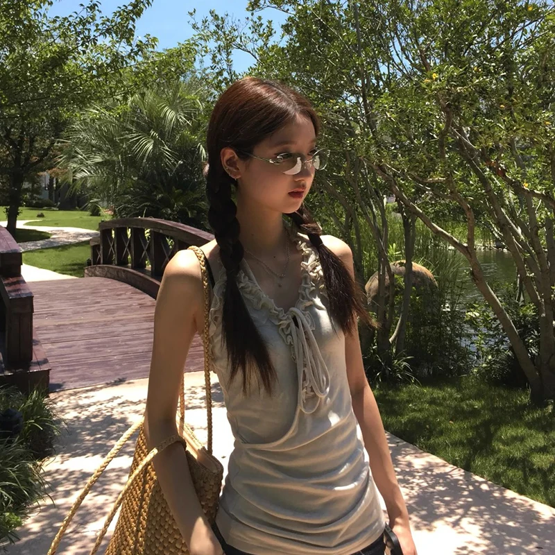 genayooa japonais y2k débardeurs femmes sans manches col en v culture hauts streetwear américain rétro années 90 dos nu camis hauts été genayooa japonais y2k débardeurs femmes sans manches col en v culture hauts streetwear américain rétro années 90 dos nu camis hauts été