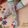 chaussettes de noël à cinq orteils pour femmes, chaussettes d'hiver à motif animal, extensibles et respirantes, à bout haut au genou, cadeau de vacances
