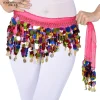 ceinture colorée ceinture de danse du ventre costumes double couches paillettes gland danse du ventre écharpe de hanche pour les femmes ceintures de danse du ventre indien