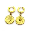 boucles d'oreilles pendantes en acier inoxydable avec breloque pour femme, œil d'horus égyptien des prairies, porte bonheur en or, amulette, bijoux