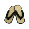 tongs tressées en paille pour hommes, pantoufles d'été à clip en forme de y, sandales à bout ouvert, pantoufles japonaises à fond épais, pour l'intérieur de la maison