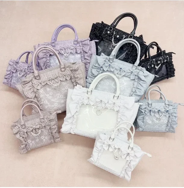 sacs à main en velours à volants pour femmes, sac à dos de dessin animé, style japonais, décontracté, élégant, portable, printemps, automne, nouveau sacs à main en velours à volants pour femmes, sac à dos de dessin animé, style japonais, décontracté, élégant, portable, printemps, automne, nouveau