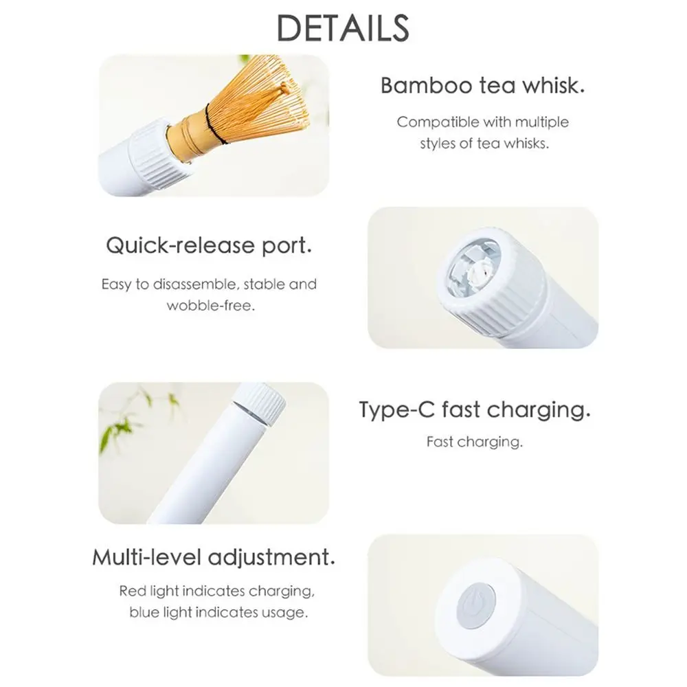 fouet électrique efficace, brosse matcha, économie d'effort, sans grumeaux, mélangeur de boissons portatif, rechargeable et portable fouet électrique efficace, brosse matcha, économie d'effort, sans grumeaux, mélangeur de boissons portatif, rechargeable et portable