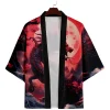 kimono japonais dragon imprimé cardigan chemise asiatique streetwear robe kimonos harakuju samouraï costume hommes haori yukata