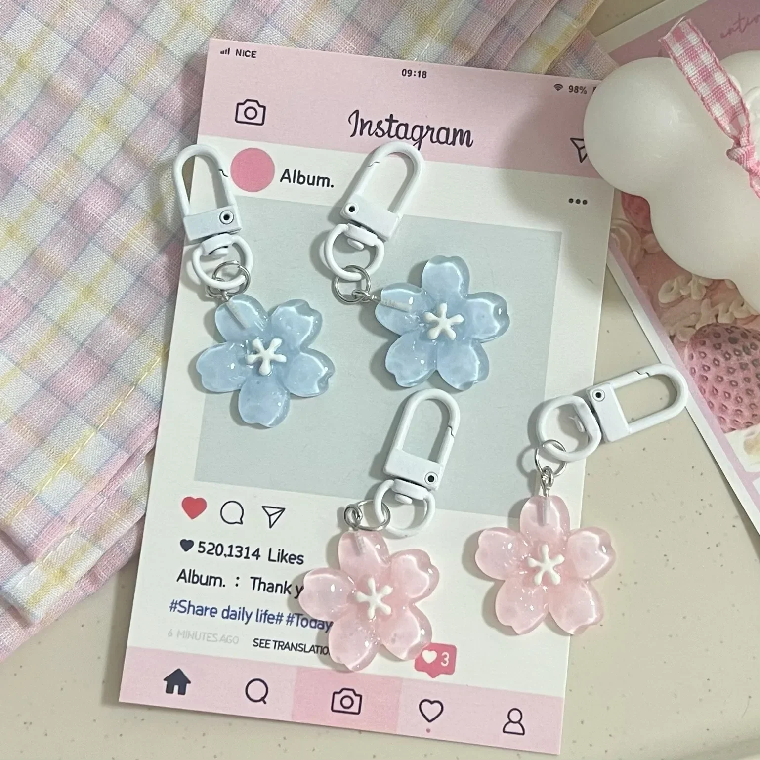 porte clés pendentif fleur et beurre translucide romantique, clé sakura simulée, résine jonone blossom jelly porte clés pendentif fleur et beurre translucide romantique, clé sakura simulée, résine jonone blossom jelly