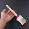 brosse à cheveux de sanglier à tête ronde, manche en bois, outil de nettoyage à poils durables, lavage de voiture, détail de roue, épurateur, éponges, tissus, brosses