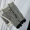 chaussettes de sport rayées en coton peigné coloré pour femmes, chaussettes tabi fendues, tube moyen japonais, mode rétro, harajuku