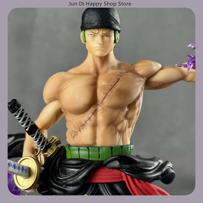 statue de figurine de dessin animé roronoa zoro enma, 33cm, une pièce, pose debout, décoration de bureau, cadeau statue de figurine de dessin animé roronoa zoro enma, 33cm, une pièce, pose debout, décoration de bureau, cadeau
