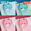 mignon hatsune miku bricolage keycaps anime personnalité axe transversal pbt clavier mécanique keycap décoration dessin animé résine keycaps cadeaux