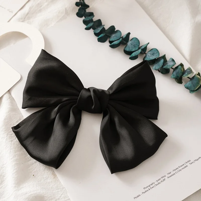 Épingle à cheveux coréenne à nœud papillon pour femme et fille, barrette en ruban de satin, nœud doux, tête arrière, clip de printemps, couvre chef, accessoires élégants Épingle à cheveux coréenne à nœud papillon pour femme et fille, barrette en ruban de satin, nœud doux, tête arrière, clip de printemps, couvre chef, accessoires élégants