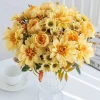 soie fleur artificielle vente chaude dahlia roses daisy maison vase jardin décor bonsaï mariage bouquet de mariée festival pas cher bricolage cadeaux