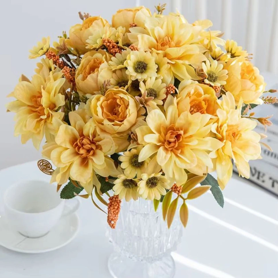 soie fleur artificielle vente chaude dahlia roses daisy maison vase jardin décor bonsaï mariage bouquet de mariée festival pas cher bricolage cadeaux soie fleur artificielle vente chaude dahlia roses daisy maison vase jardin décor bonsaï mariage bouquet de mariée festival pas cher bricolage cadeaux