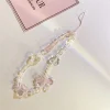 coréen rose ours papillon fleur téléphone sangle breloque chaîne noeud téléphone portable lanière porte clés femme fille sac appareil photo pendentif pour étui