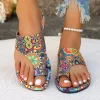 femmes pantoufles bohème fleur motif sandales décontracté chaussures légères tongs mode grande taille pantoufles maison diapositives femmes