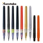 Stylo pinceau japonais ZIG Kuretake Fude, marqueur à pointe moyenne, encre noire rechargeable, pour calligraphie, Manga, dessin, professionnel, artiste