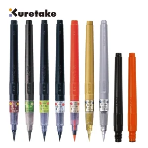 Stylo pinceau japonais ZIG Kuretake Fude, marqueur à pointe moyenne, encre noire rechargeable, pour calligraphie, Manga, dessin, professionnel, artiste Stylo pinceau japonais ZIG Kuretake Fude, marqueur à pointe moyenne, encre noire rechargeable, pour calligraphie, Manga, dessin, professionnel, artiste