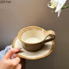 tasse et soucoupe en porcelaine au four japonais, tasse à café rétro créative, table à manger, tasses à lait, thé de l'après midi, tasse à jus de fruits