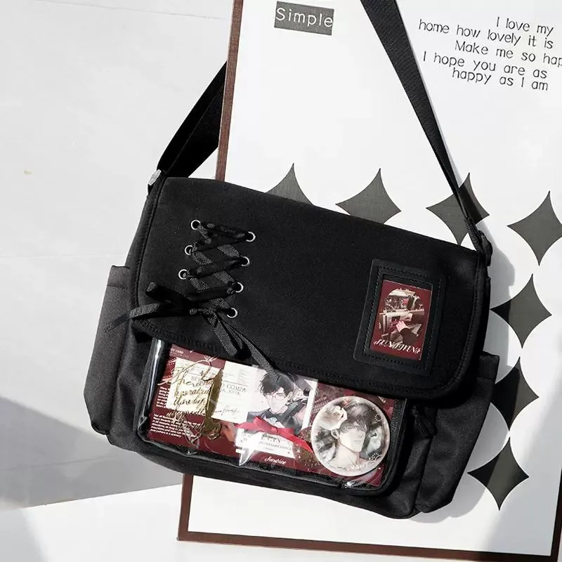 sac à bandoulière de style collège japonais pour filles, sac à bandoulière polyvalent décontracté, fourre tout en toile pour classe d'étudiant sac à bandoulière de style collège japonais pour filles, sac à bandoulière polyvalent décontracté, fourre tout en toile pour classe d'étudiant