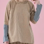Imakokoni-Chemise en pur coton à carreaux pour les abonnés aux documents, chemise dos face, nouveau style chinois, printemps 2025, 244932