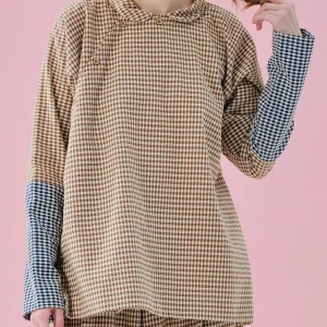 Imakokoni-Chemise en pur coton à carreaux pour les abonnés aux documents, chemise dos face, nouveau style chinois, printemps 2025, 244932 Imakokoni-Chemise en pur coton à carreaux pour les abonnés aux documents, chemise dos face, nouveau style chinois, printemps 2025, 244932