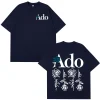 ado blue rose 2025 tour du monde hibana t shirt hommes femmes mode t shirt à manches courtes esthétique à la mode décontracté ample t shirts hauts