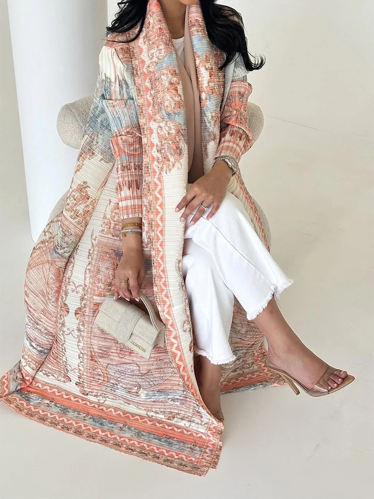 robe plissée arabe dubaï pour femmes, vêtements de mode formels, robe longue de soirée de luxe, grande taille, manteaux à manches longues robe plissée arabe dubaï pour femmes, vêtements de mode formels, robe longue de soirée de luxe, grande taille, manteaux à manches longues