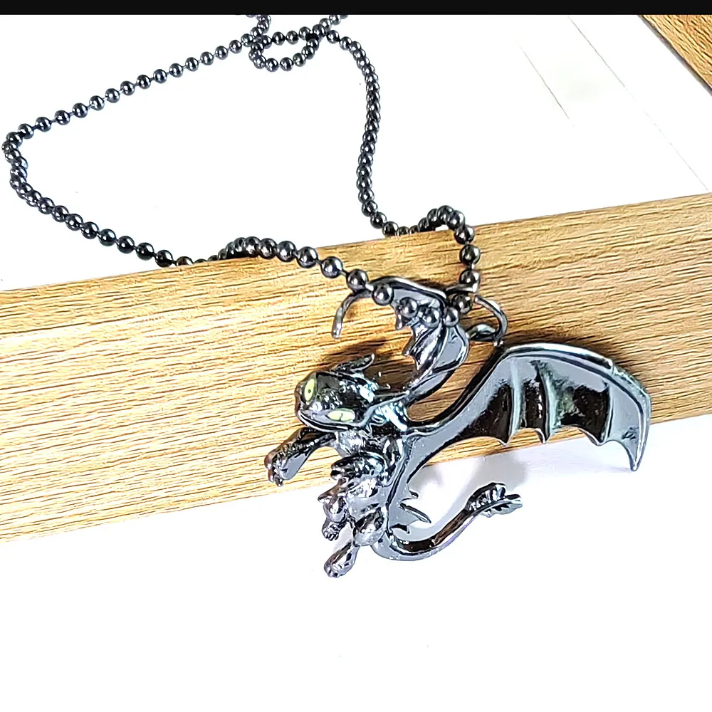 comment entraîner votre dragon collier sans dents nuit fourrure animal dragon bijoux, pendentif dragon gardien cadeau cosplay comment entraîner votre dragon collier sans dents nuit fourrure animal dragon bijoux, pendentif dragon gardien cadeau cosplay