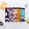 chaussettes à deux doigts unisexes, dessin animé japonais, coton peigné, deux chaussettes parker, jacquard multicolore, chaussettes fendues, tube moyen tabi