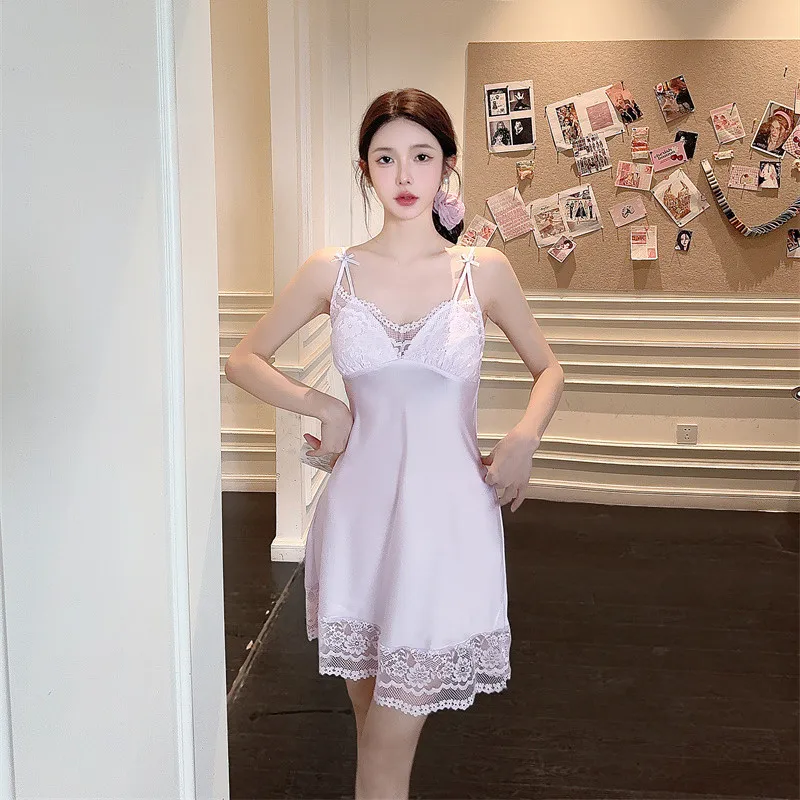 peignoir kimono de mariée pour femmes, ensemble de robe en satin et dentelle, vêtements de nuit décontractés, chemise de nuit à bretelles sexy peignoir kimono de mariée pour femmes, ensemble de robe en satin et dentelle, vêtements de nuit décontractés, chemise de nuit à bretelles sexy