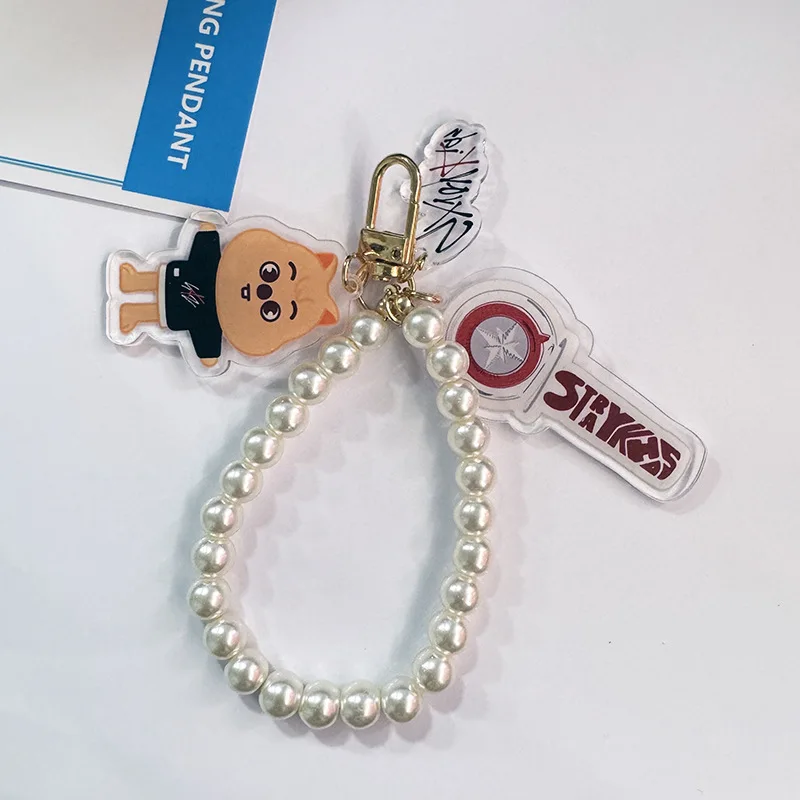 skzoo – support de l'équipe coréenne, chaîne de perles acryliques double face, ensemble de trois pièces, porte clés pendentif périphérique skzoo – support de l'équipe coréenne, chaîne de perles acryliques double face, ensemble de trois pièces, porte clés pendentif périphérique