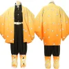 costume de cosplay anime agatsuma zenitsu, uniforme kimono pour enfants et adultes, perruque, costumes d'halloween