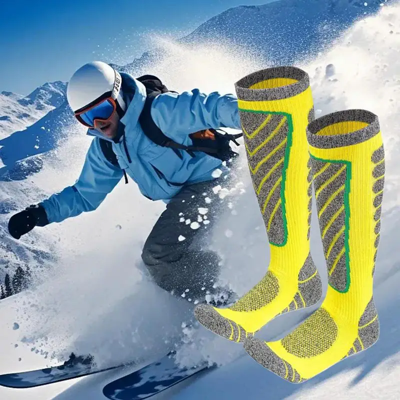 chaussettes de ski respirantes pour hommes et femmes, chaussettes au dessus du mollet, chaussettes de performance de sports de plein air, chaussettes d'optique coordonnantes, chaussettes de randonnée chaussettes de ski respirantes pour hommes et femmes, chaussettes au dessus du mollet, chaussettes de performance de sports de plein air, chaussettes d'optique coordonnantes, chaussettes de randonnée