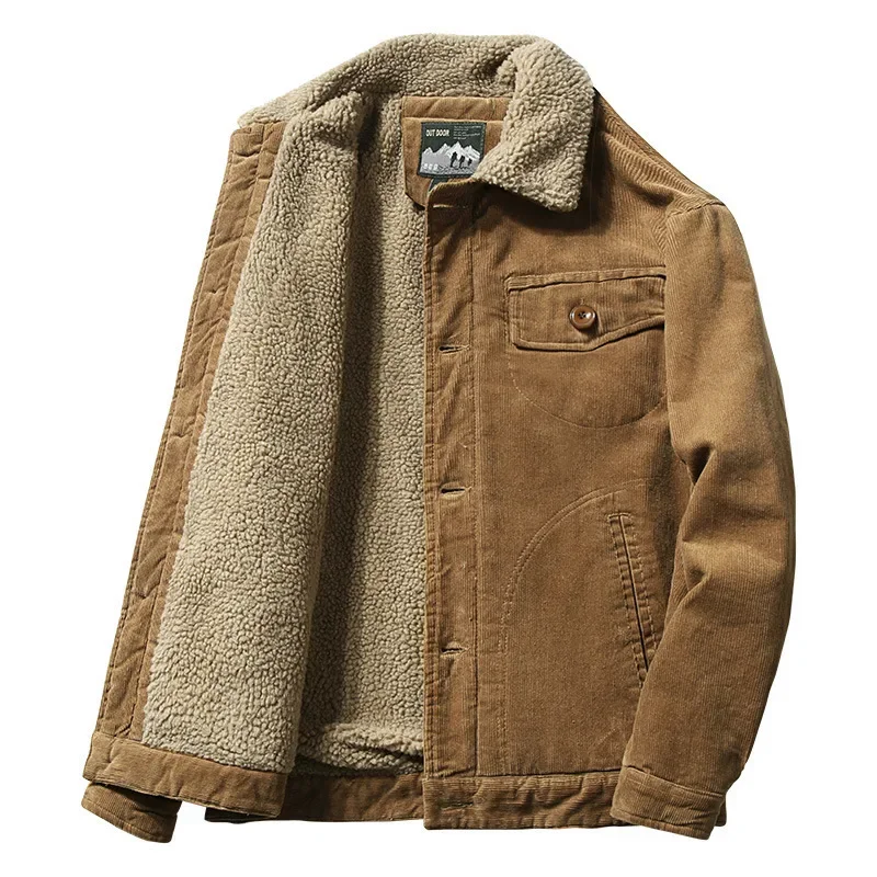 Parka en velours côtelé pour hommes, veste en coton monochrome, mode coréenne, haute qualité, chaud, décontracté, outillage, document, hiver Parka en velours côtelé pour hommes, veste en coton monochrome, mode coréenne, haute qualité, chaud, décontracté, outillage, document, hiver